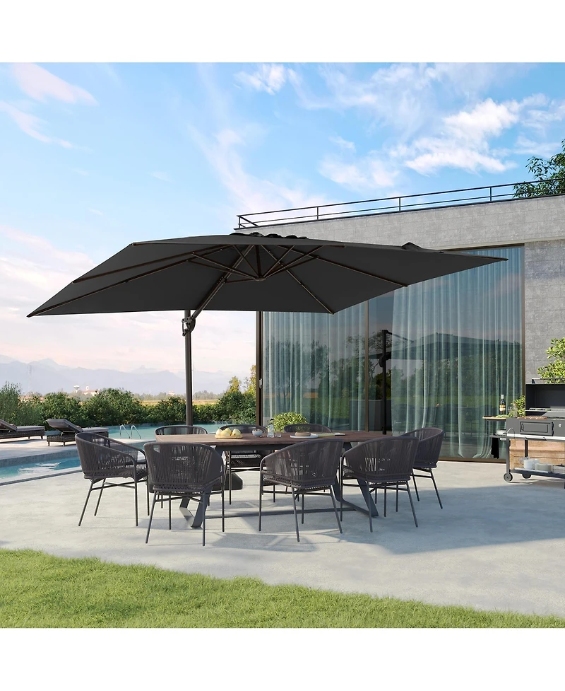 Pellebant Outdoor Patio 9 X 12Feet Aluminum Cantilever Umbrella