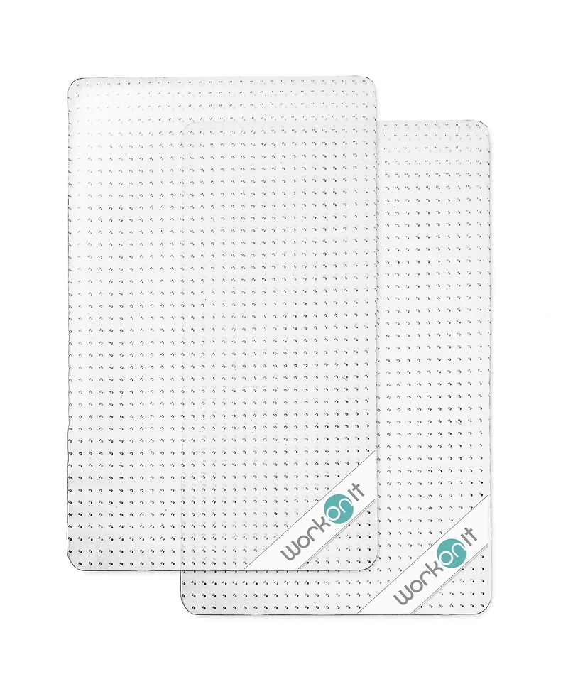 Workonit 30" x 48" Office Chair Mat for Low Pile Carpet (2 Pack), Clear Heavy Duty Non-Slip Thick Desk Chair Floor Protector for Home and Office