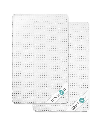 Workonit 30" x 48" Office Chair Mat for Low Pile Carpet (2 Pack), Clear Heavy Duty Non-Slip Thick Desk Chair Floor Protector for Home and Office