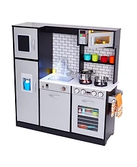 Lil' Jumbl Premium Kids Kitchen Set, Wooden Pretend Play Kitchen with Sounds and Accessories