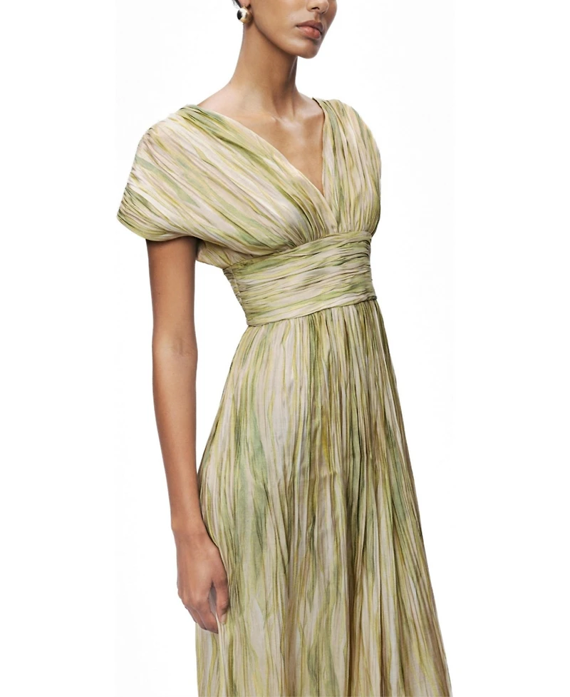 Nocturne Women's Printed V-Neck Midi Dress