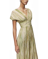 Nocturne Women's Printed V-Neck Midi Dress