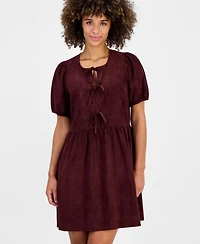 Robbie Bee Women's Bow-Front Puff-Sleeve Dress