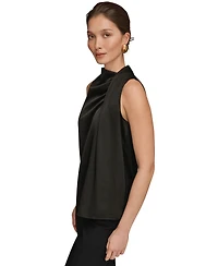 Donna Karan New York Women's Sleeveless Twist-Front Drape Blouse
