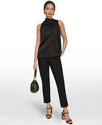 Donna Karan New York Women's Sleeveless Twist-Front Drape Blouse