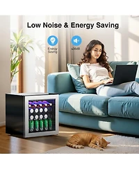 Cowsar 1.3 Cu. Ft. Beverage Refrigerator with Led Light