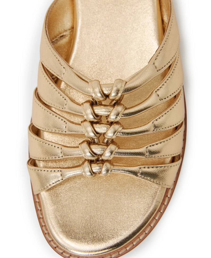 Reiss Women's Agnes Gold Knotted Flat Sandals