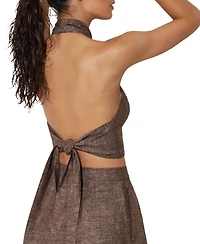 Reiss Women's Serena Linen Wrap Front Co-Ord Top