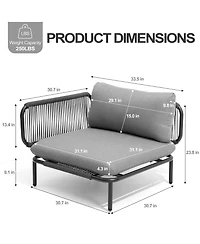 Pellebant Outdoor Patio Cushion Sectional Sofa Set Furniture Diy Free Combination