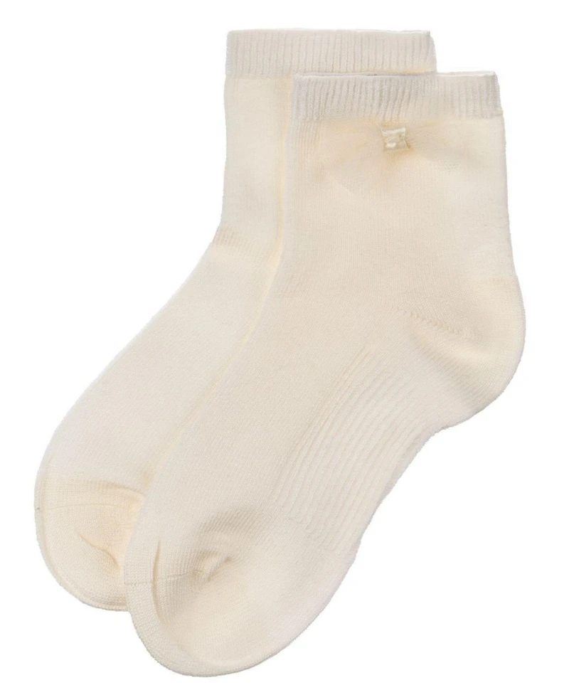 MeMoi Baby Girls Bow-Trimmed Mercerized Cotton Rich Ankle Sock