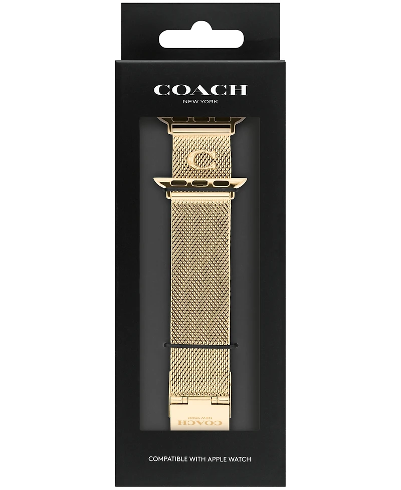 Coach Women's Gold-Tone Stainless Steel Apple Watch Strap 38mm, 40mm, 41mm