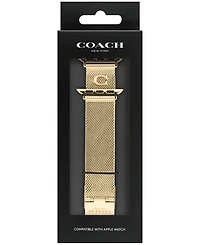 Coach Women's Gold-Tone Stainless Steel Apple Watch Strap 38mm, 40mm, 41mm