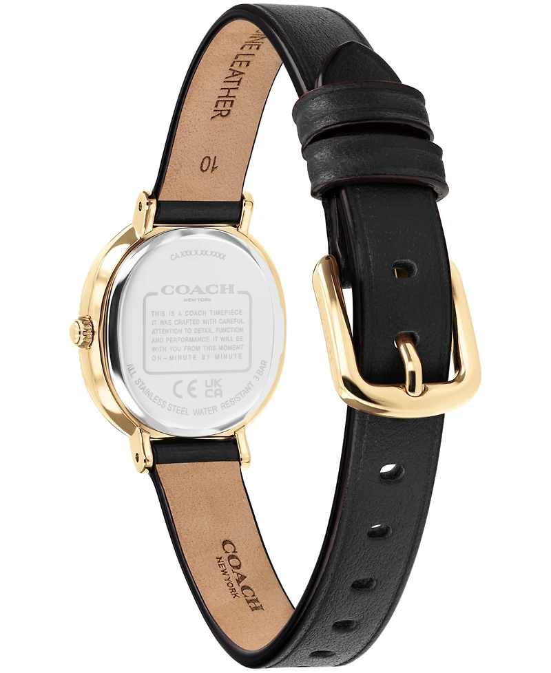 Coach Women's Harlow Black Leather Strap Watch 23.8mm
