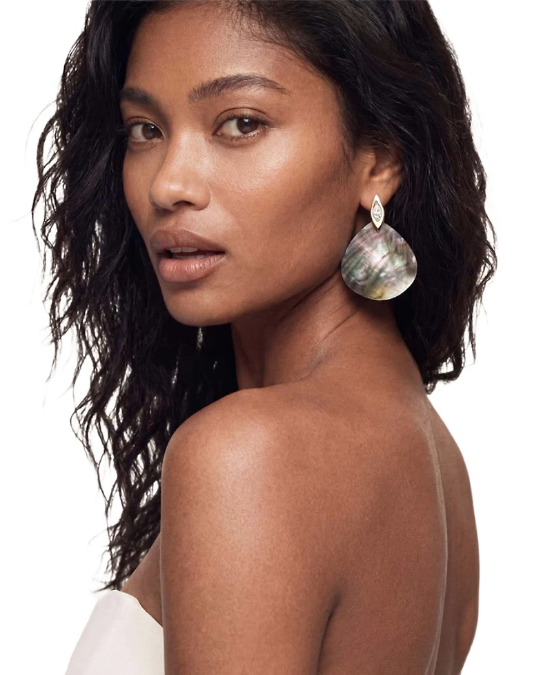 Ettika Gold-Tone Shell Statement Earrings