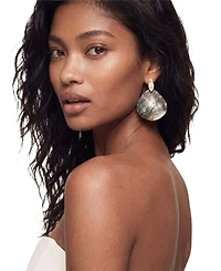 Ettika Gold-Tone Shell Statement Earrings