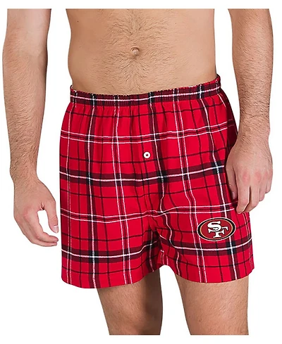 Concepts Sport Men's Scarlet/Black San Francisco 49ers Ultimate Flannel Boxers