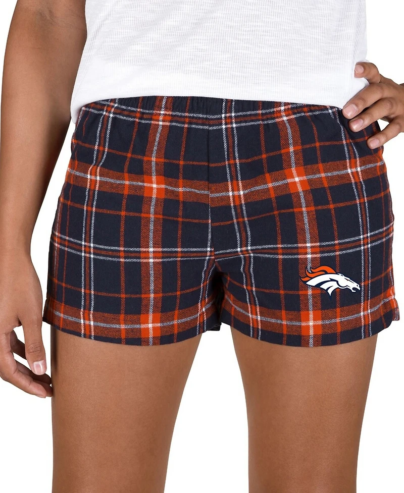 Concepts Sport Women's Navy/Orange Denver Broncos Ultimate Flannel Shorts