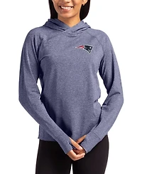Cutter & Buck Women's Heather Navy New England Patriots Primary Logo Adapt Knit Raglan Pullover Hoodie
