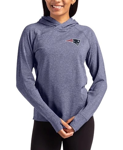 Cutter & Buck Women's Heather Navy New England Patriots Primary Logo Adapt Knit Raglan Pullover Hoodie