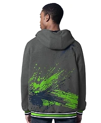 G-iii Sports by Carl Banks Men's College Navy/Charcoal Seattle Seahawks Dual Threat Reversable Full-Zip Hooded Jacket