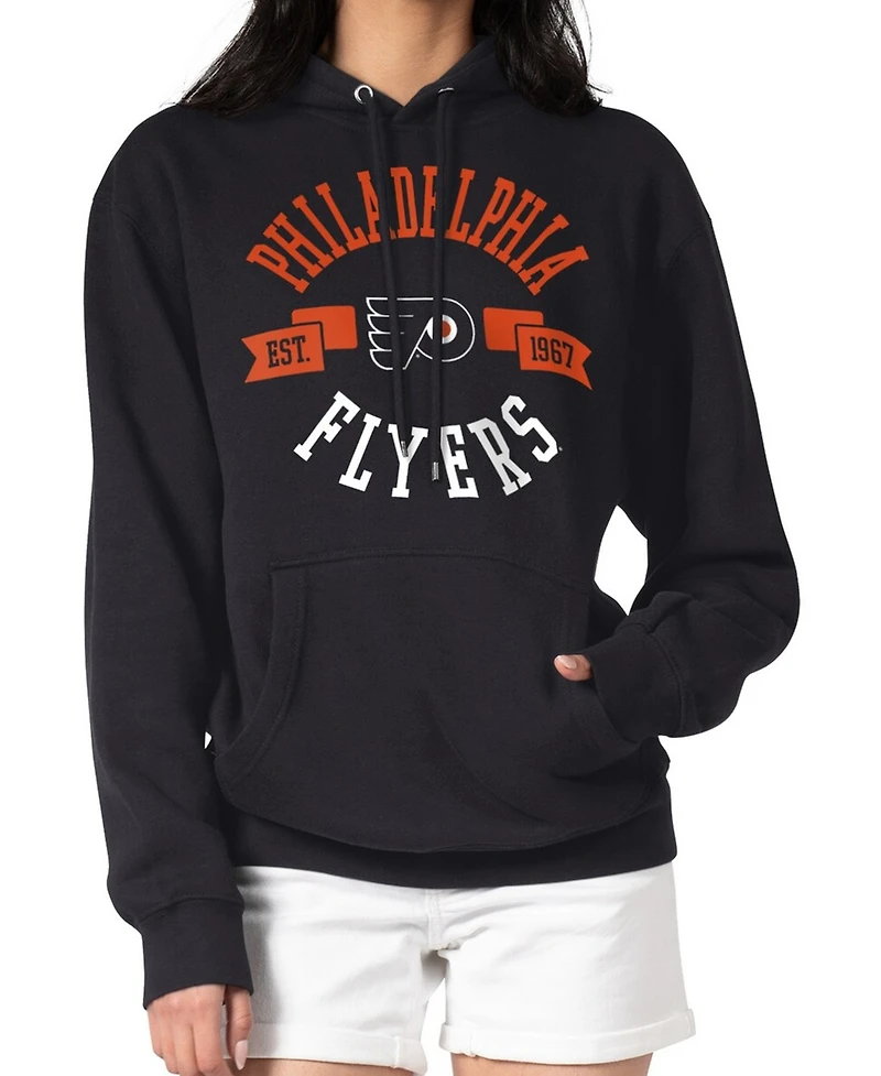 G-iii 4Her by Carl Banks Women's Black Philadelphia Flyers City Graphic Fleece Pullover Hoodie