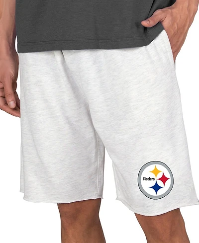 Concepts Sport Men's Oatmeal Pittsburgh Steelers Mainstream Terry Shorts