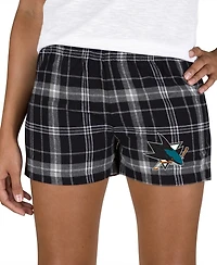 Concepts Sport Women's Black/Gray San Jose Sharks Ultimate Flannel Shorts
