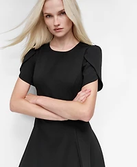 Dkny Women's Tulip Sleeve Fit and Flare Dress