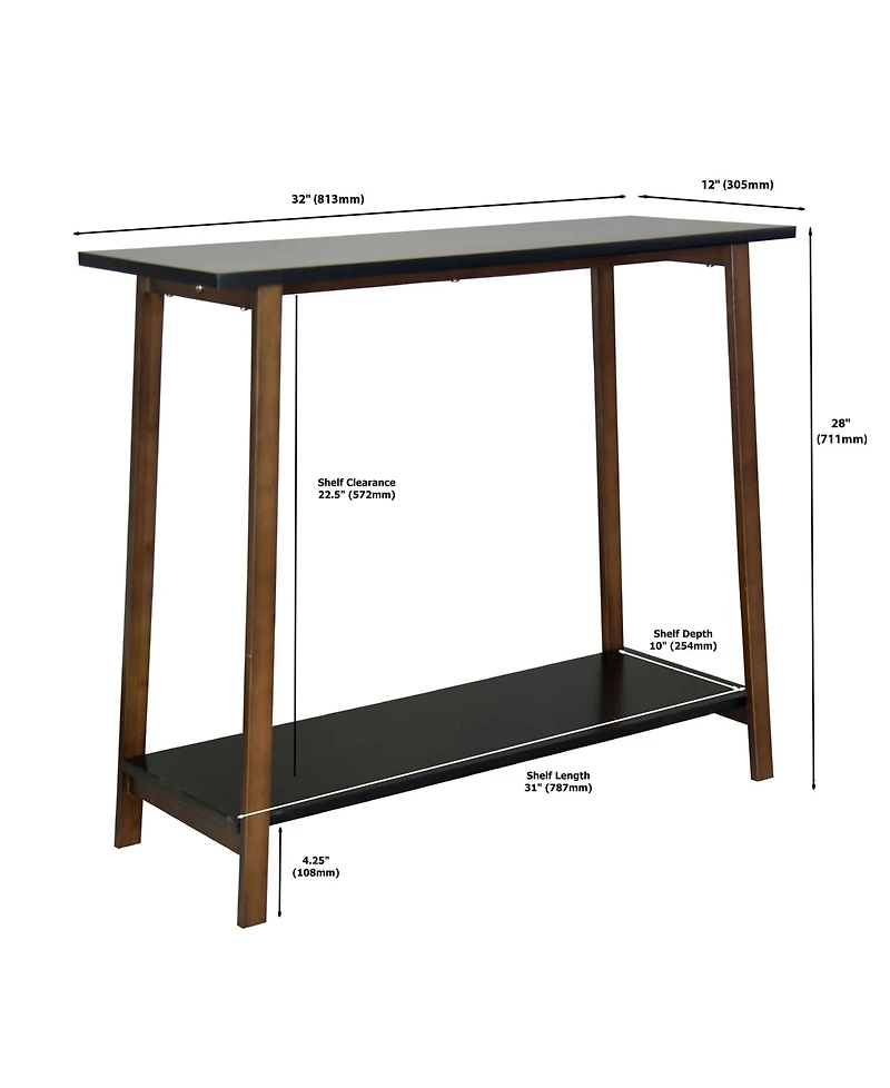 Fairway Avenue Home 28" Bamboo Wood Rectangle 2-Tier Console Table