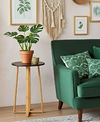 Fairway Avenue Home 23.4" Bamboo Wood Round Plant Display Table