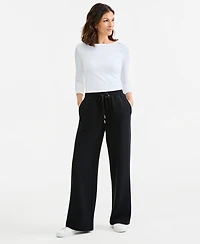 Style & Co Petite Pull-On Drawstring Wide-Leg Pants, Macy's Exclusive