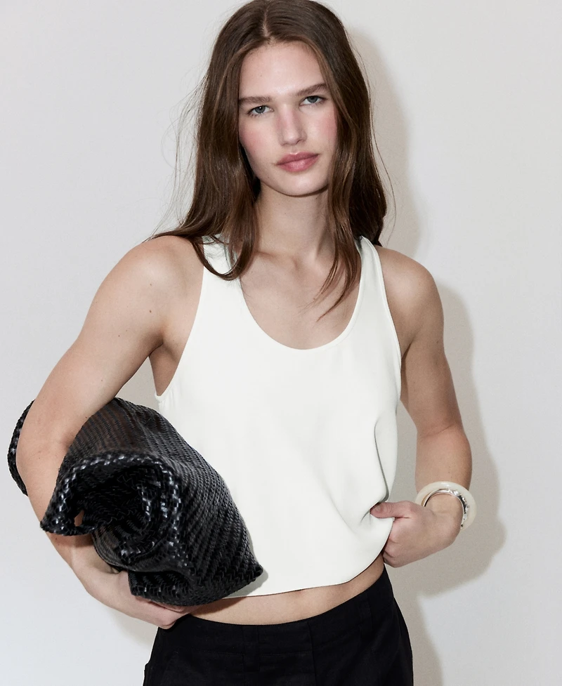 Mango Women's Flowy Crop Top