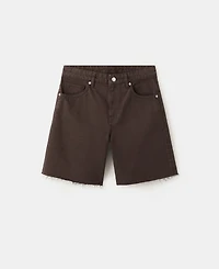 Mango Women's Frayed Hem Straight Bermuda Shorts