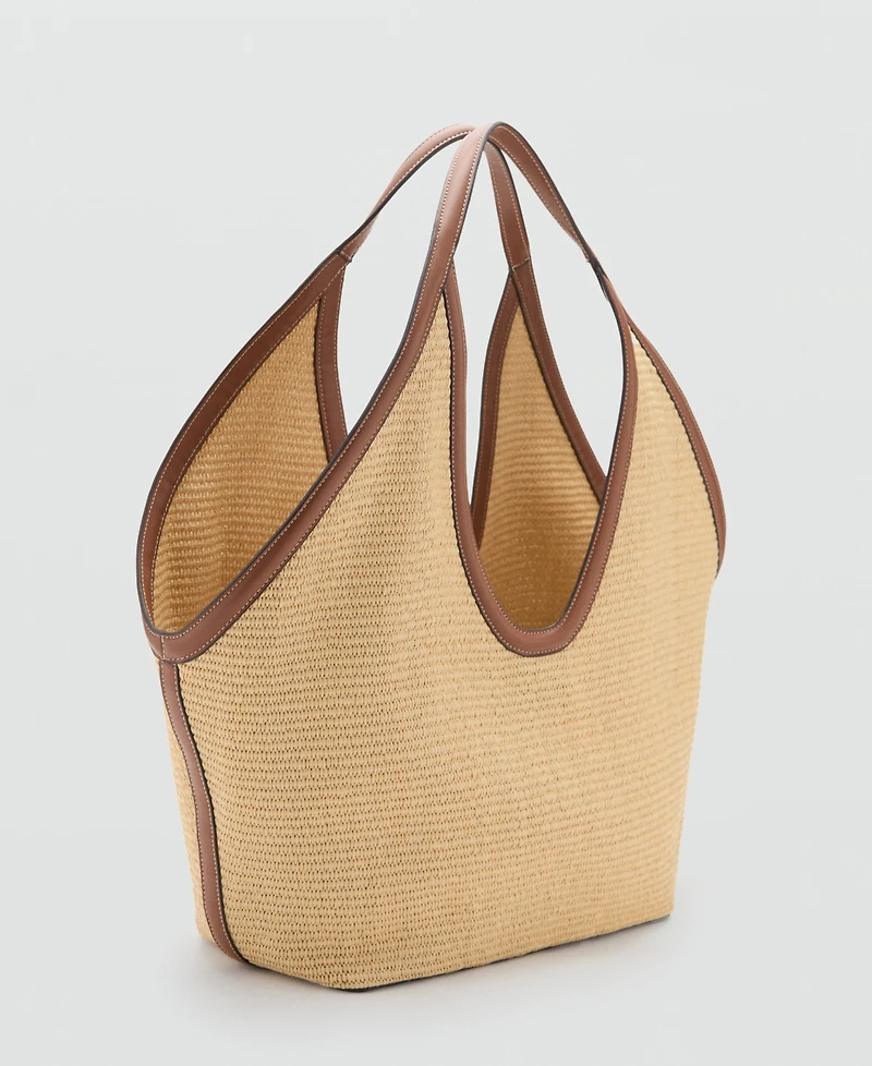 Mango Women's Natural Fibre Shopper Bag