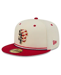 New Era Men's Cream/Red San Francisco Giants Usa 250 Fourth of July 59FIFTY Fitted Hat