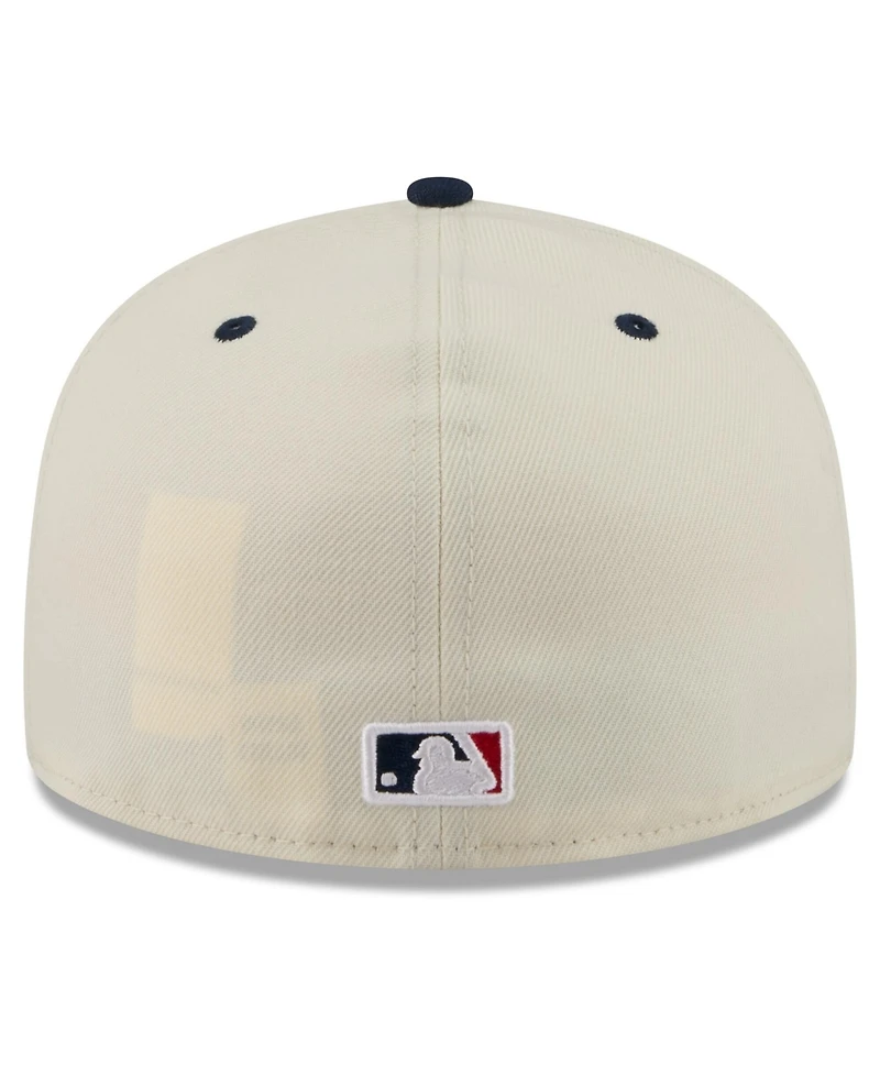 New Era Men's Cream/Blue York Mets Usa 250 Fourth of July 59FIFTY Fitted Hat