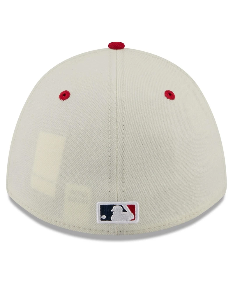 New Era Men's Cream/Red Cincinnati Reds Usa 250 Fourth of July 39THIRTY M-Crown Flex Hat