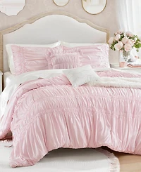 Intelligent Design Ivy Ruched Bow Tie 5-Piece Comforter Set, Full/Queen