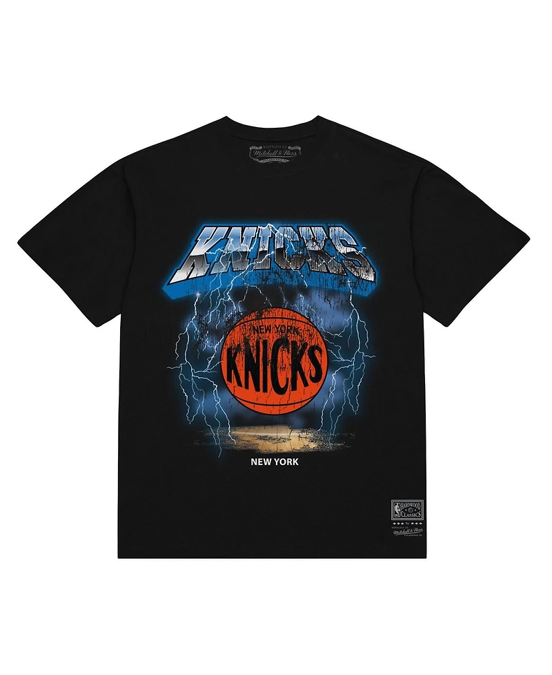 Mitchell & Ness Men's Black New York Knicks Lightning T-Shirt