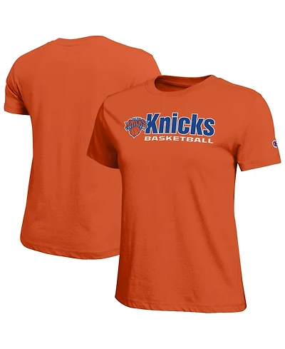 Champion Women's Orange New York Knicks Basketball T-Shirt