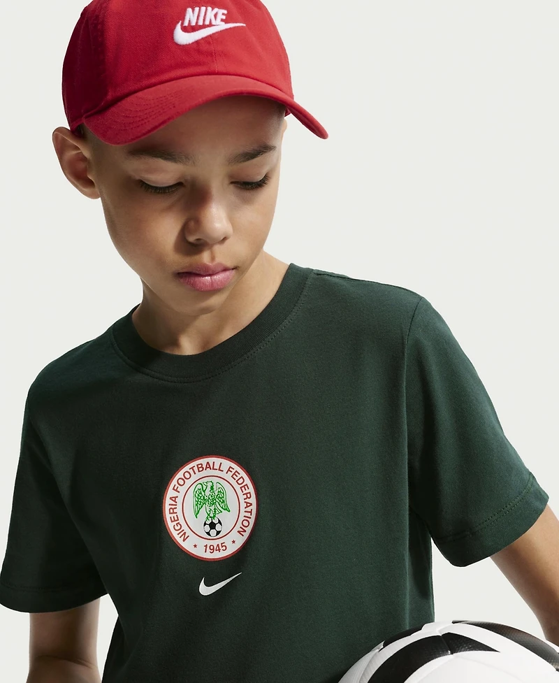 Nike Big Boys and Girls Green Nigeria National Team Crest T-Shirt