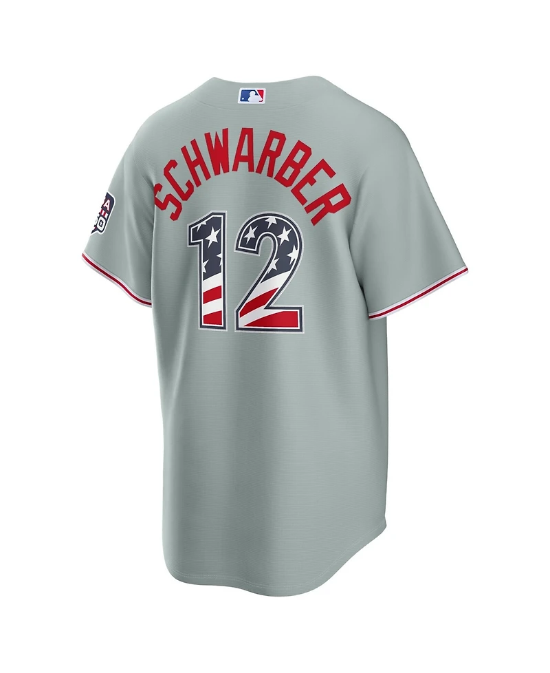 Nike Men's Kyle Schwarber Gray Philadelphia Phillies Usa 250 Fourth of July Stadium Jersey