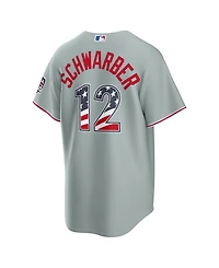Nike Men's Kyle Schwarber Gray Philadelphia Phillies Usa 250 Fourth of July Stadium Jersey