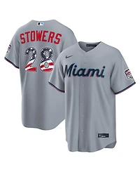 Nike Men's Kyle Stowers Gray Miami Marlins Usa 250 Fourth of July Stadium Jersey