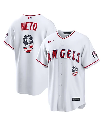 Nike Men's Zach Neto White Los Angeles Angels Usa 250 Fourth of July Stadium Jersey