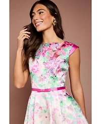 Coast Women's Floral High-Low Boat Neck Midi Dress