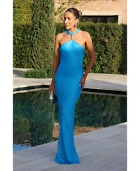 Karen Millen Women's Satin Halter Maxi Dress