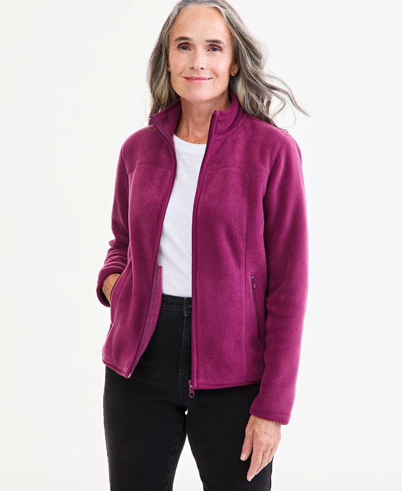 Style & Co Petite Polar Fleece Zip-Front Jacket, Created for Macy's