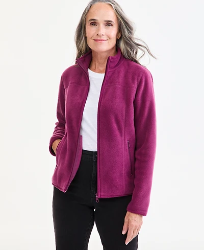 Style & Co Petite Polar Fleece Zip-Front Jacket, Created for Macy's