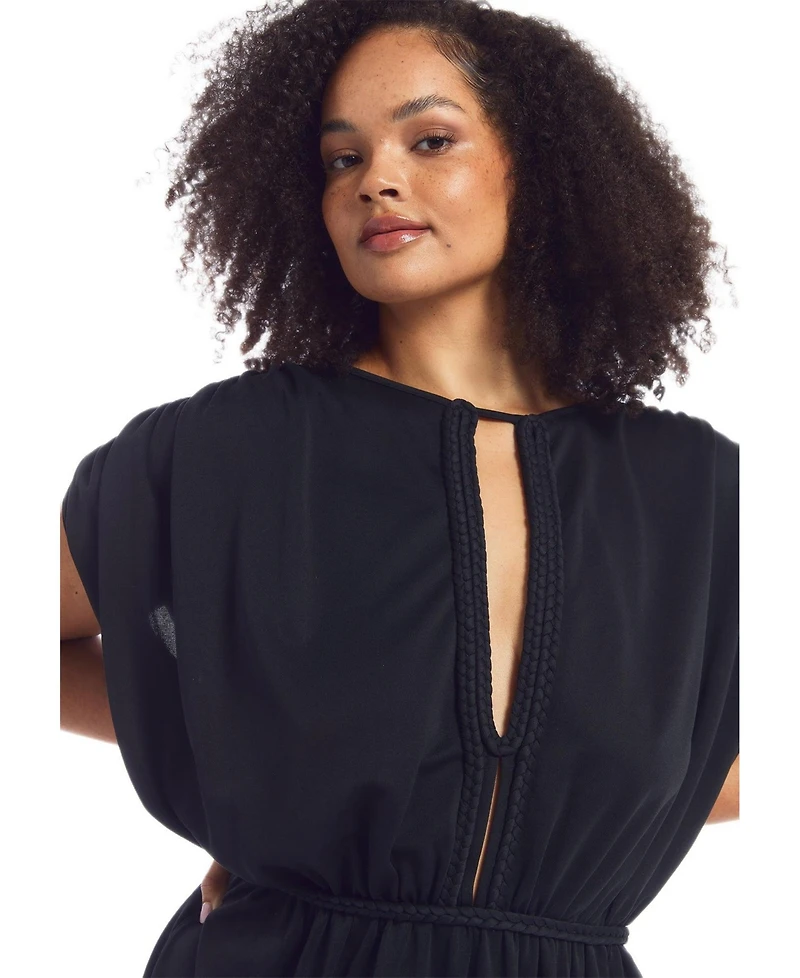 June & Vie Women's Braid-Trim Maxi Dress